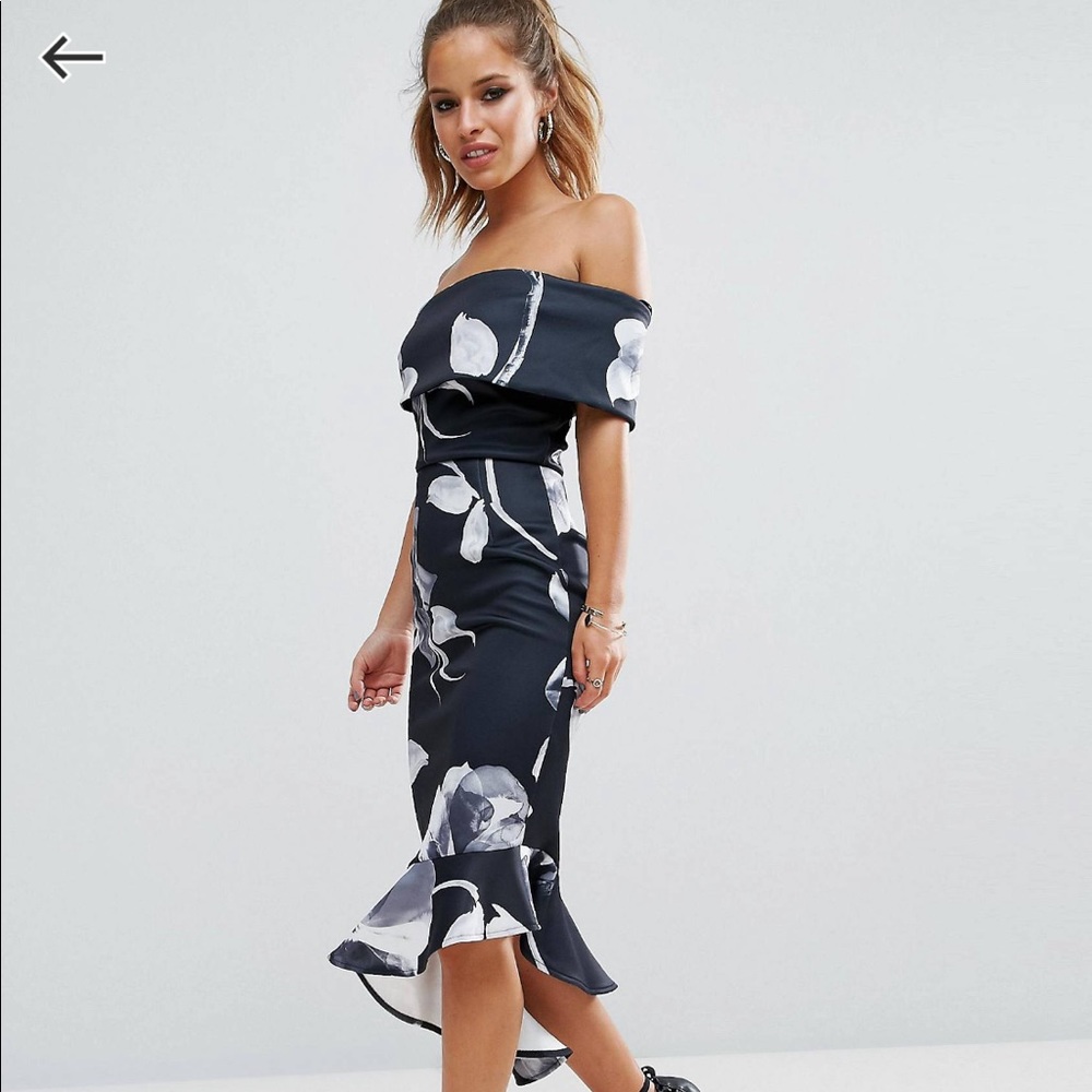 ASOS Petite one-shoulder asymmetric peplum dress